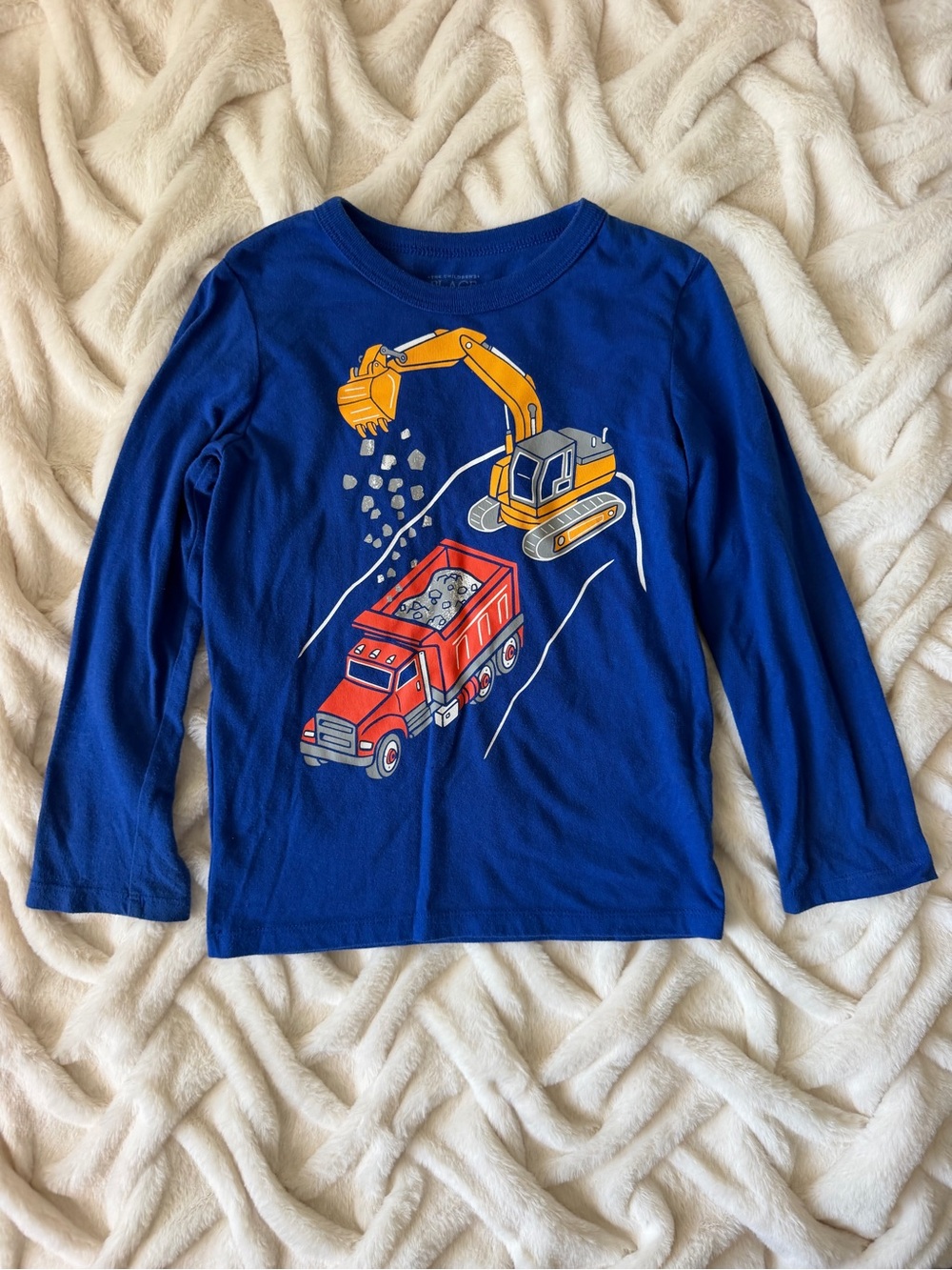 Blue Boys' Construction Truck Long-Sleeve Shirt